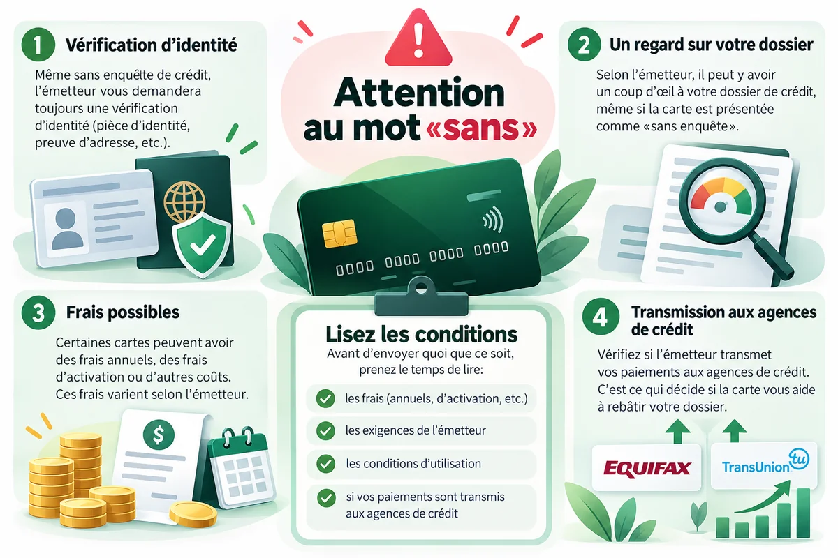 Vérifications et frais possibles d’une carte présentée sans enquête